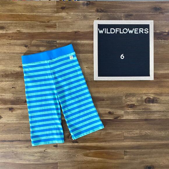 NEW Wildflowers Daydream Believer Blue Stripe Sonic Straightees Capri Knit Pants - Picture 1 of 7